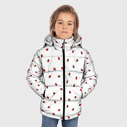 Куртка зимняя для мальчика Божьи коровки, цвет: 3D-светло-серый — фото 2