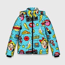 Куртка зимняя для мальчика Девочка из комикса, цвет: 3D-светло-серый
