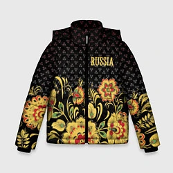 Куртка зимняя для мальчика Russia: black edition, цвет: 3D-черный