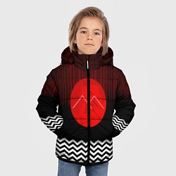 Куртка зимняя для мальчика Twin Peaks Sun, цвет: 3D-черный — фото 2