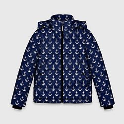 Куртка зимняя для мальчика Морские якоря, цвет: 3D-светло-серый