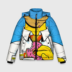 Куртка зимняя для мальчика Homer with donut, цвет: 3D-черный