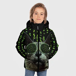Куртка зимняя для мальчика Кот в матрице, цвет: 3D-красный — фото 2