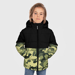Куртка зимняя для мальчика Камуфляж: черный/хаки, цвет: 3D-черный — фото 2