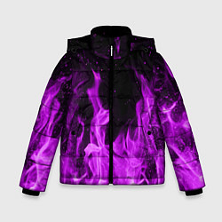Куртка зимняя для мальчика Фиолетовый огонь, цвет: 3D-черный