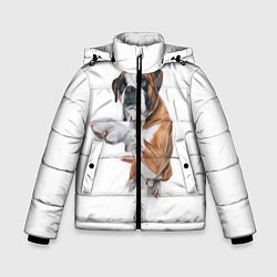 Куртка зимняя для мальчика Боксер, цвет: 3D-черный