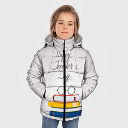 Куртка зимняя для мальчика С днём учителя!, цвет: 3D-черный — фото 2