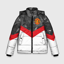 Куртка зимняя для мальчика Man United FC: Grey Polygons, цвет: 3D-черный