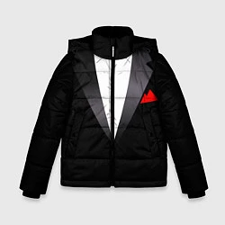 Куртка зимняя для мальчика Смокинг мистера, цвет: 3D-черный