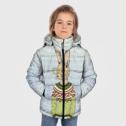 Куртка зимняя для мальчика Кролик хипстер, цвет: 3D-красный — фото 2