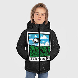 Куртка зимняя для мальчика I want to eat, цвет: 3D-черный — фото 2
