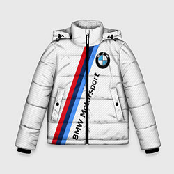 Куртка зимняя для мальчика BMW Motorsport: White Carbon, цвет: 3D-черный