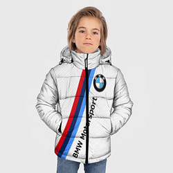 Куртка зимняя для мальчика BMW Motorsport: White Carbon, цвет: 3D-черный — фото 2