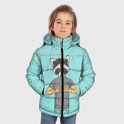 Куртка зимняя для мальчика Влюбленный мистер енот, цвет: 3D-красный — фото 2
