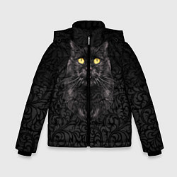 Куртка зимняя для мальчика Чёрный котик, цвет: 3D-черный