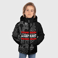 Куртка зимняя для мальчика Младший Сержант: герб РФ, цвет: 3D-черный — фото 2