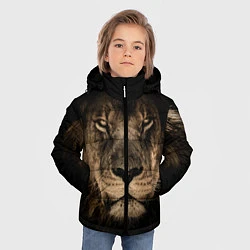 Куртка зимняя для мальчика Львиный взгляд, цвет: 3D-черный — фото 2
