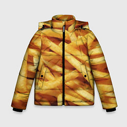 Куртка зимняя для мальчика Картофель фри, цвет: 3D-черный