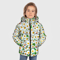 Куртка зимняя для мальчика Полевые ромашки, цвет: 3D-красный — фото 2