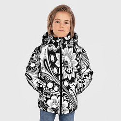 Куртка зимняя для мальчика Хохлома черно-белая, цвет: 3D-черный — фото 2