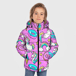 Куртка зимняя для мальчика Сказочные единороги, цвет: 3D-красный — фото 2