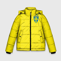 Куртка зимняя для мальчика Сборная Швеции: Домашняя ЧМ-2018, цвет: 3D-красный