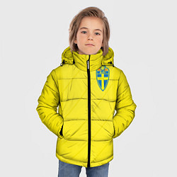Куртка зимняя для мальчика Сборная Швеции: Домашняя ЧМ-2018, цвет: 3D-черный — фото 2