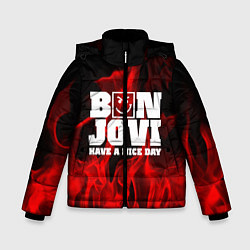 Куртка зимняя для мальчика Bon Jovi: Have a nice day, цвет: 3D-красный