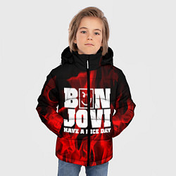Куртка зимняя для мальчика Bon Jovi: Have a nice day, цвет: 3D-красный — фото 2