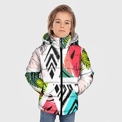 Куртка зимняя для мальчика Тропическое ассорти, цвет: 3D-светло-серый — фото 2