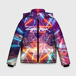 Куртка зимняя для мальчика Cyberpunk 2077: Neon Lines, цвет: 3D-черный