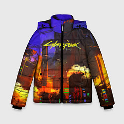 Куртка зимняя для мальчика Cyberpunk 2077: Night City, цвет: 3D-светло-серый