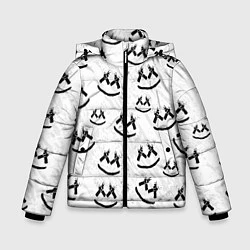 Куртка зимняя для мальчика Marshmello: White Pattern, цвет: 3D-черный