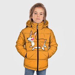 Куртка зимняя для мальчика Бегущий корги, цвет: 3D-красный — фото 2