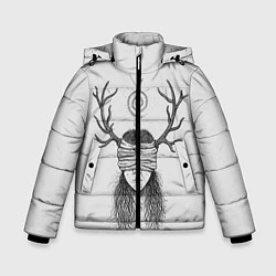 Куртка зимняя для мальчика True Detective: Horny Girl, цвет: 3D-светло-серый