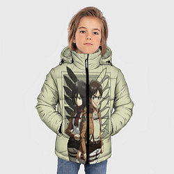 Куртка зимняя для мальчика Атака Титанов, цвет: 3D-черный — фото 2