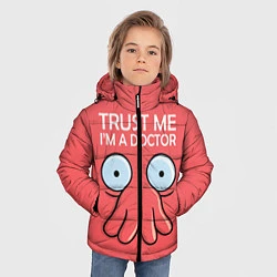 Куртка зимняя для мальчика Trust Me I'm a Doctor, цвет: 3D-черный — фото 2