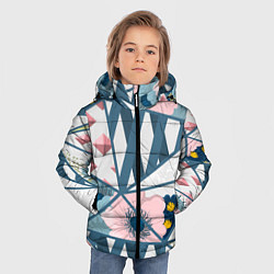 Куртка зимняя для мальчика Нежная геометрия, цвет: 3D-черный — фото 2