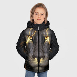 Куртка зимняя для мальчика Лев с молнией, цвет: 3D-черный — фото 2