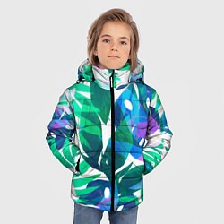Куртка зимняя для мальчика Зеленые тропики, цвет: 3D-черный — фото 2
