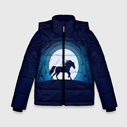 Куртка зимняя для мальчика Лошадь под луной, цвет: 3D-красный