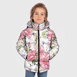Куртка зимняя для мальчика Нежные розы, цвет: 3D-черный — фото 2