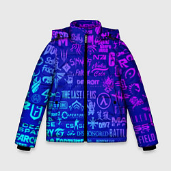 Зимняя куртка для мальчика Неоновые геймерские лого