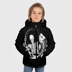 Куртка зимняя для мальчика Fishing Skull, цвет: 3D-светло-серый — фото 2