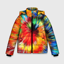 Куртка зимняя для мальчика Абстракция разноцветная и яркая, цвет: 3D-черный