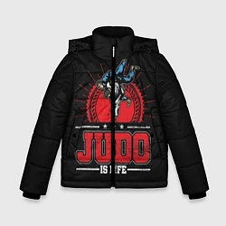 Куртка зимняя для мальчика Judo is life, цвет: 3D-светло-серый
