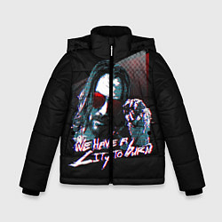 Куртка зимняя для мальчика Cyberpunk 2077: City to Burn, цвет: 3D-черный