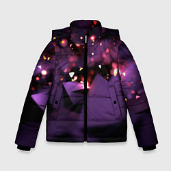 Зимняя куртка для мальчика Фиолетовая абстракция с блестками