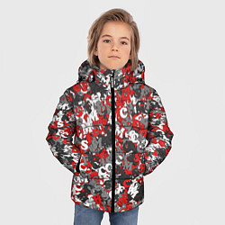 Куртка зимняя для мальчика Камуфляж с буквами F C S M, цвет: 3D-черный — фото 2