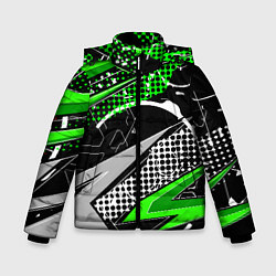 Зимняя куртка для мальчика Black and green corners